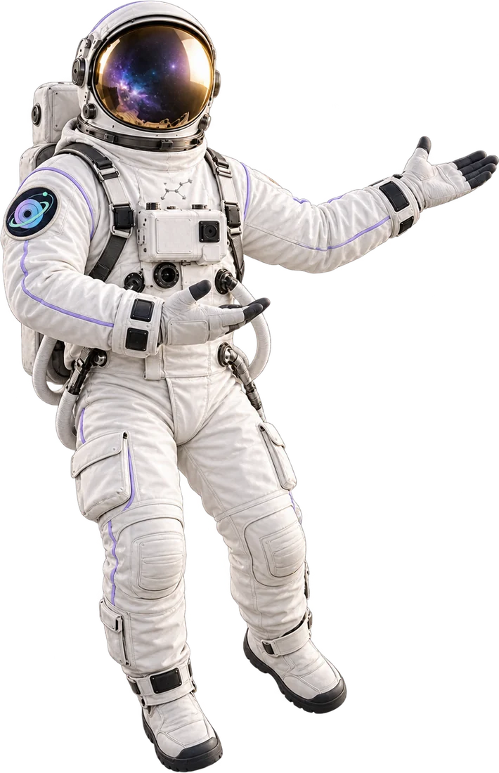 L'astronaute de CosmoBloc présente l'écran de saisie