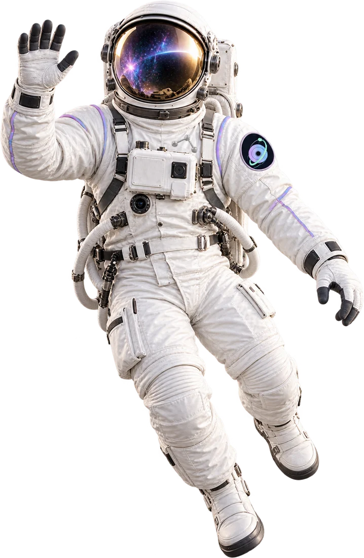 L'astronaute de CosmoBloc salue