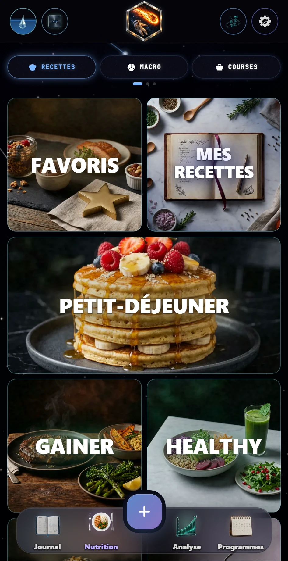 Catégories de recettes avec photos